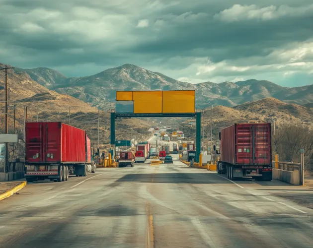 Freight load crossing border with ACF cross-border logistics management