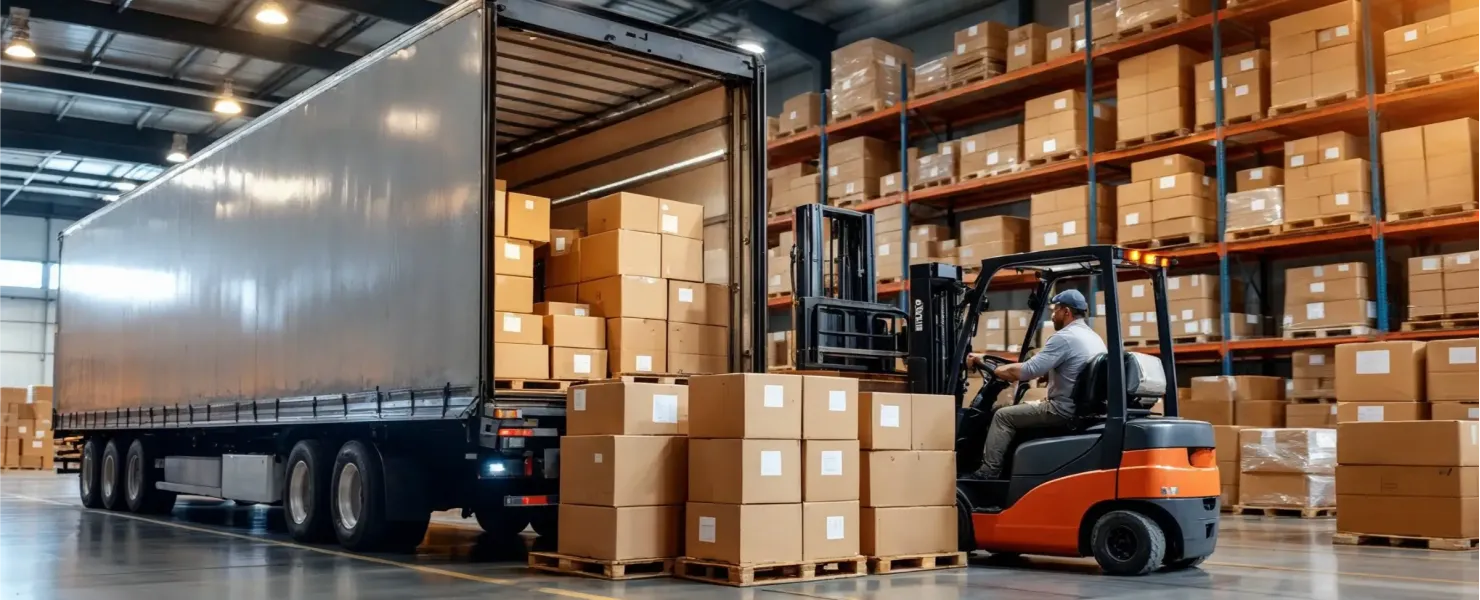 ACF team members moving freight transfers into truck