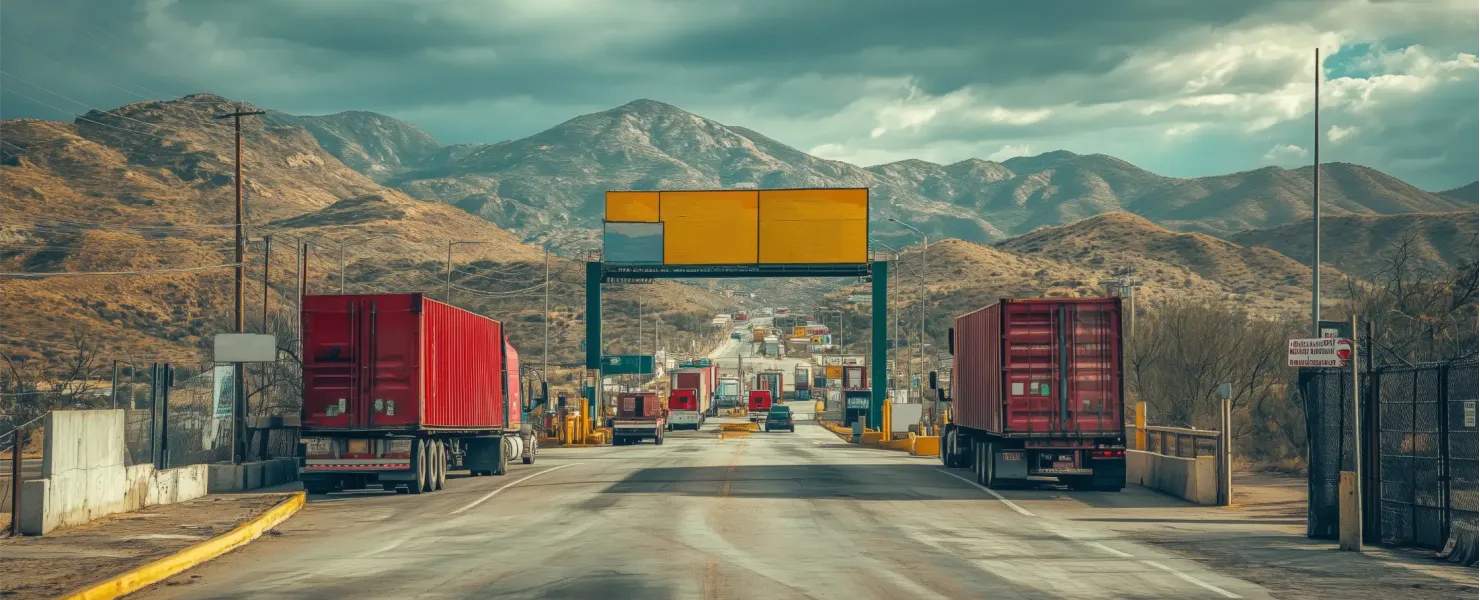 Freight load crossing border with ACF cross-border logistics management 